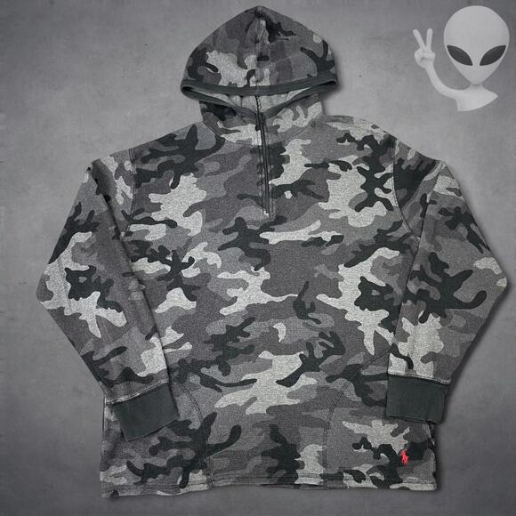 Ralph Lauren Other - Polo Ralph Lauren Anorak Jacket Large Grey Camo Lightweight cotton sleepwear vtg